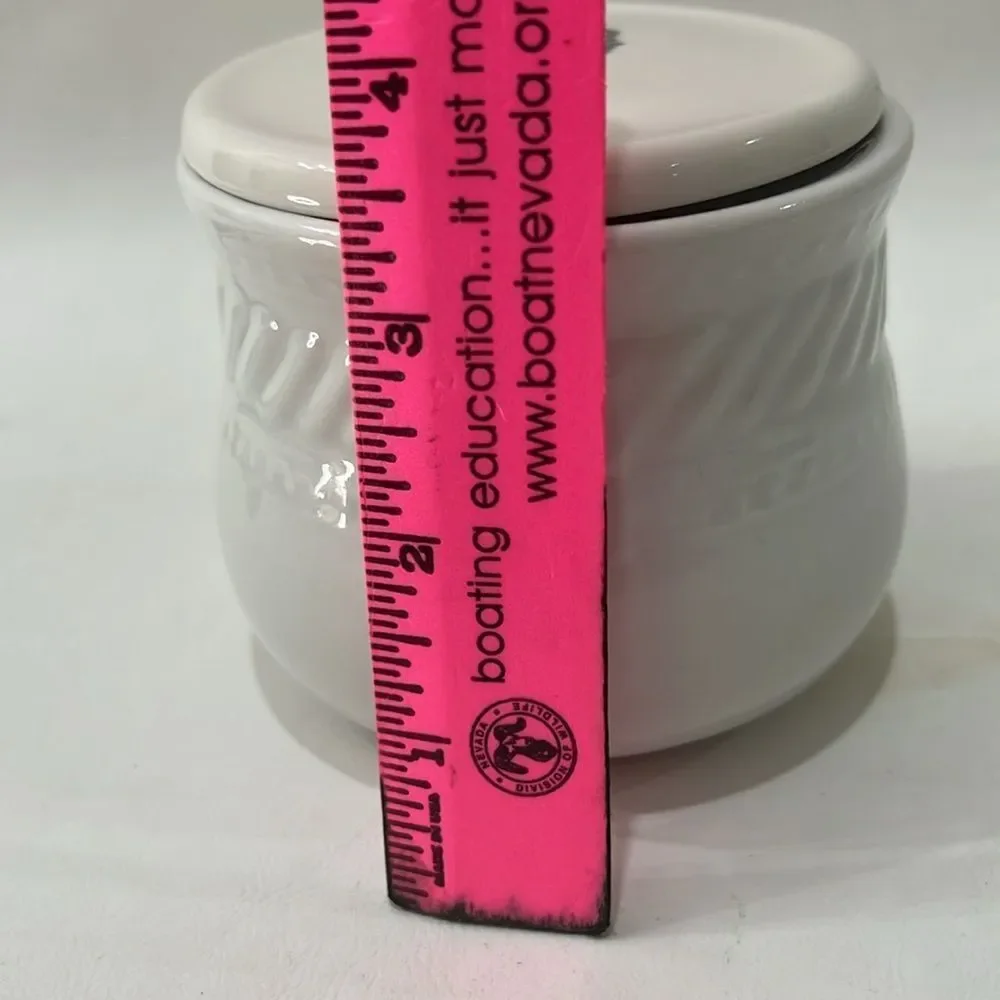 Gibson Housewares Vintage Stoneware Canister Crock  Sugar Bowl With Lid 3 1/2 In